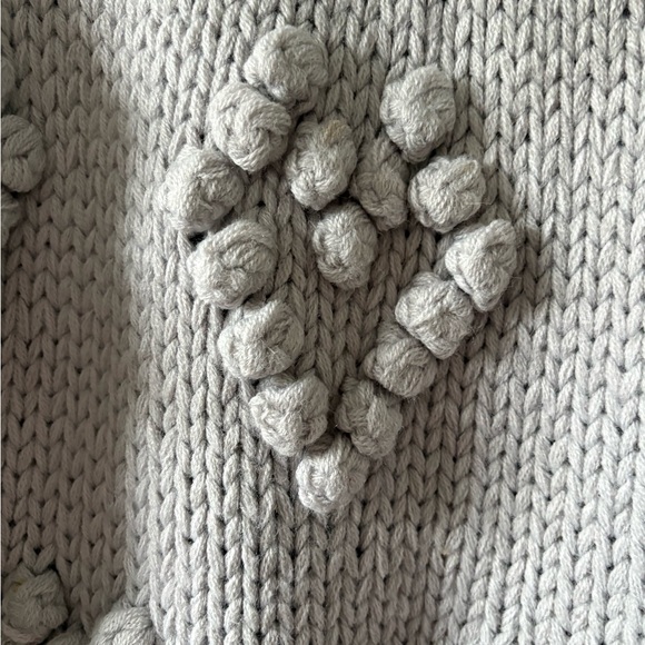 Chaser Chunky Pom Pom Hearts Knit Sweater - Picture 6 of 8